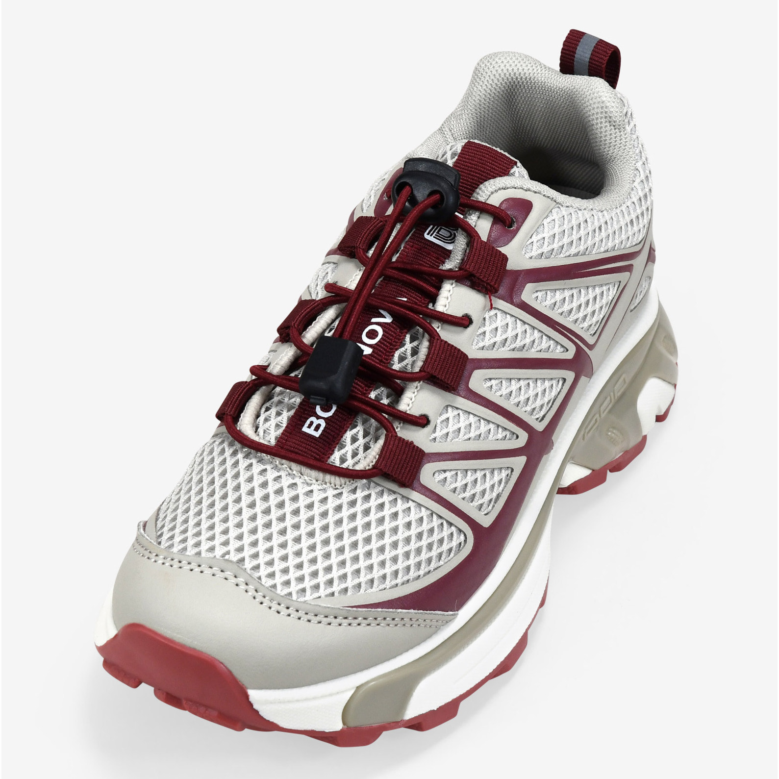 Zapatillas deportivas burdeos con cordones ajustables