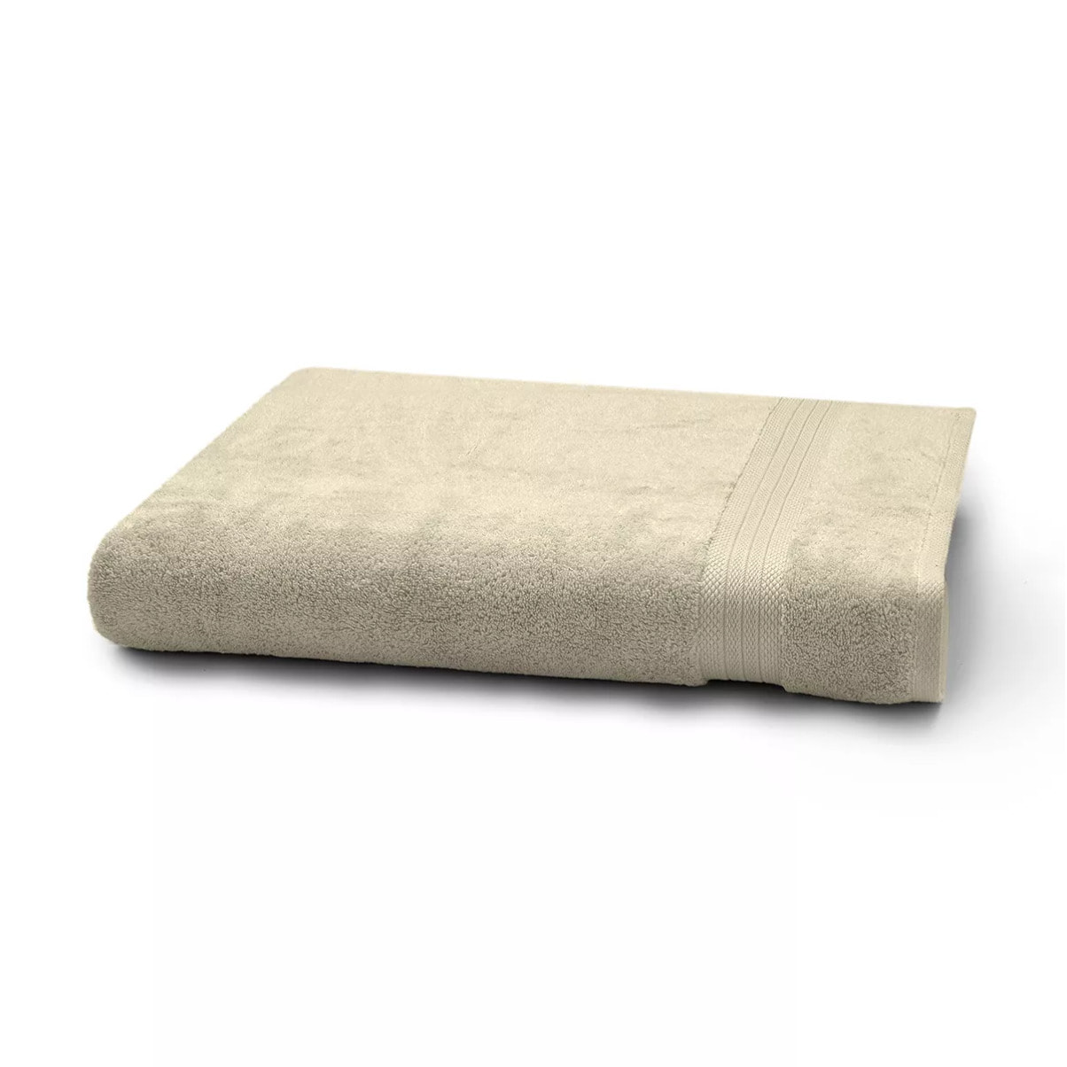 Drap de bain pur coton 550 g/m² uni beige Elea angora
