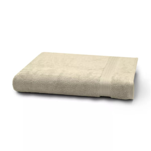 Drap de bain pur coton 550 g/m² uni beige Elea angora