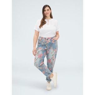 Fiorella Rubino - Camiseta de viscosa con detalle de perlas - Blanco