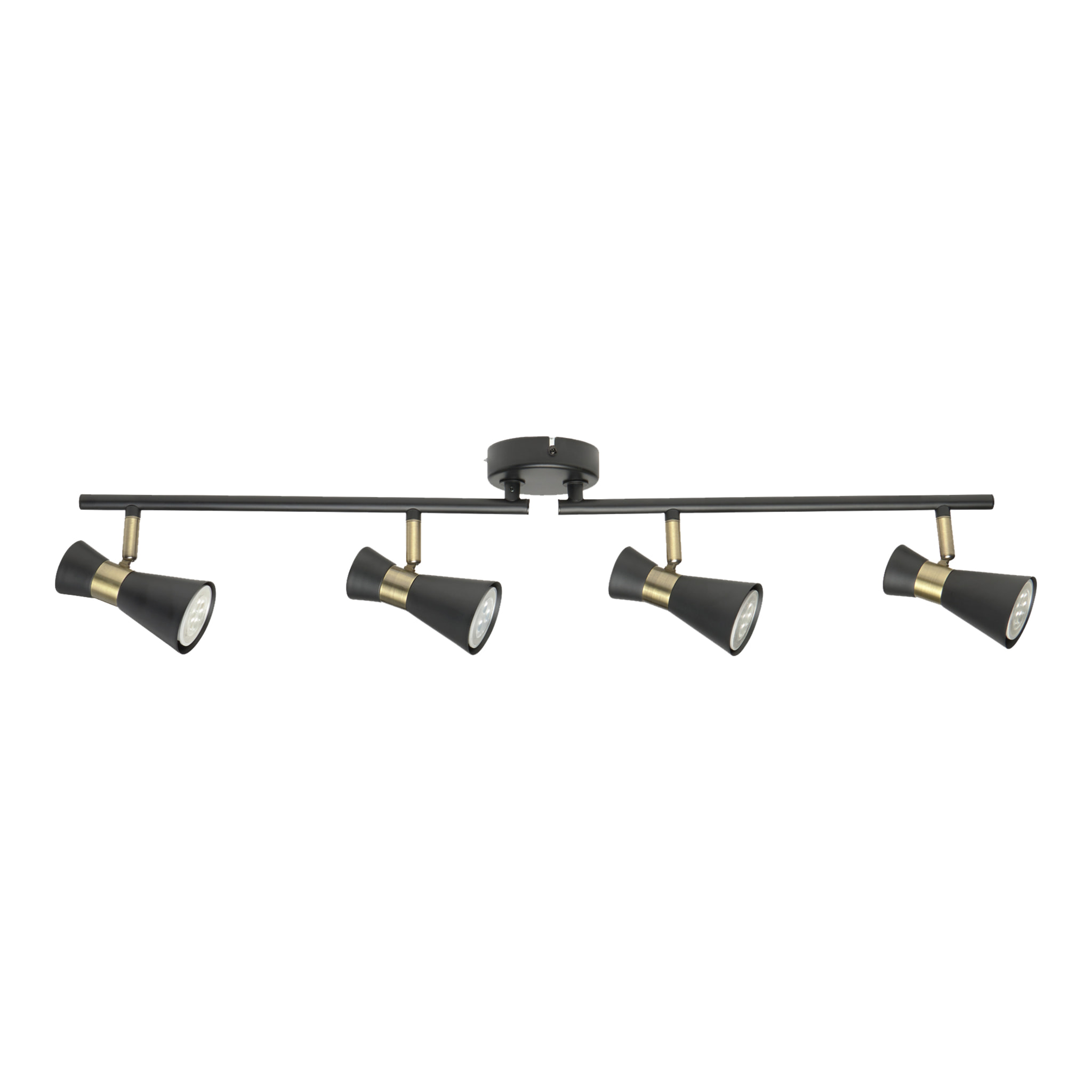 Forlight Eufo plafón  en negro con acabado en oro de 4 luces para bombilla GU10