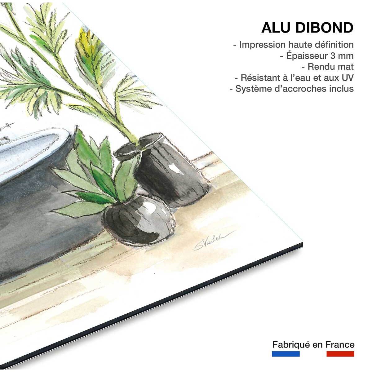 Tableau deco Baignoire de rêve vert Tableau alu Dibond