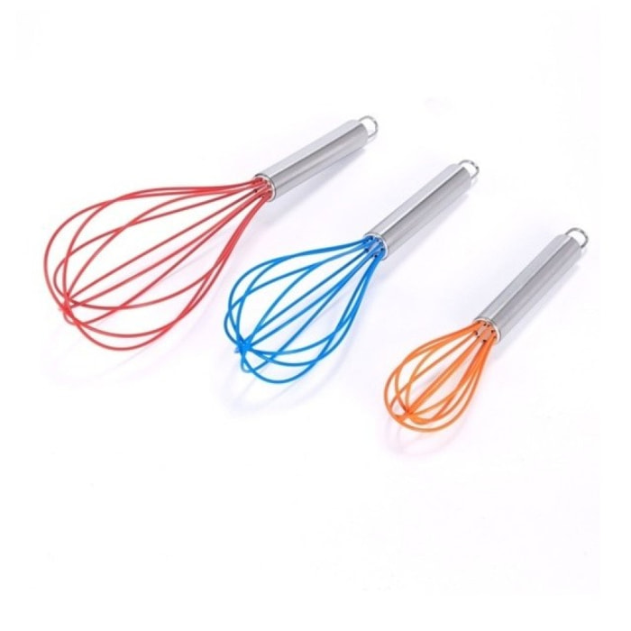 Lot de 3 fouets de cuisine en Inox Rouge, Bleu & Orange MSV