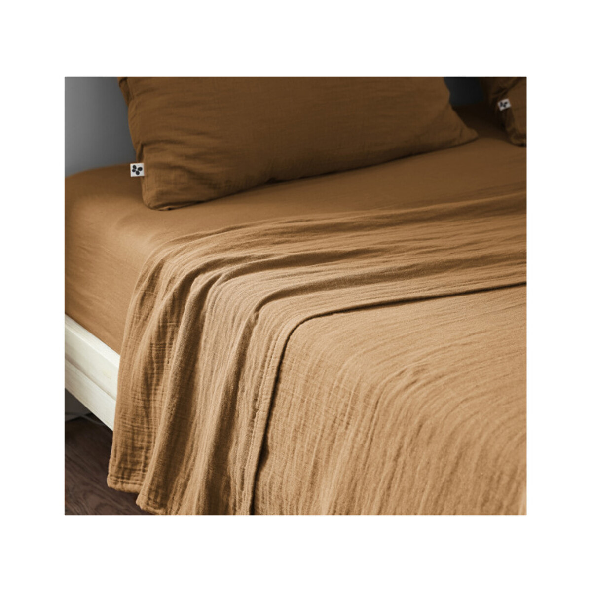 Drap housse 140x190 cm gaze de coton Bonnet 30 cm - GAIA