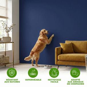Rouleau adhésif décoratif Vinyle au Mètre - Bleu fonce - Sticker Lavable Imperméable Mur Cuisine Meubles