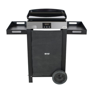 Plancha électrique ENO COMBO INITIAL 50 noir inox sur chariot, 48x38 cm