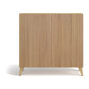 Zapatero Sunne melamina roble dorado puertas impresión vallado 90x90x27cm