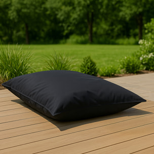 Pouf rectangulaire d'extérieur XXL 180x140cm noir THIES