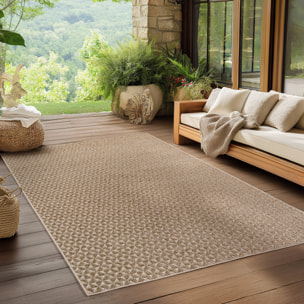 NEREA - Tapis intérieur/extérieur beige, design moderne