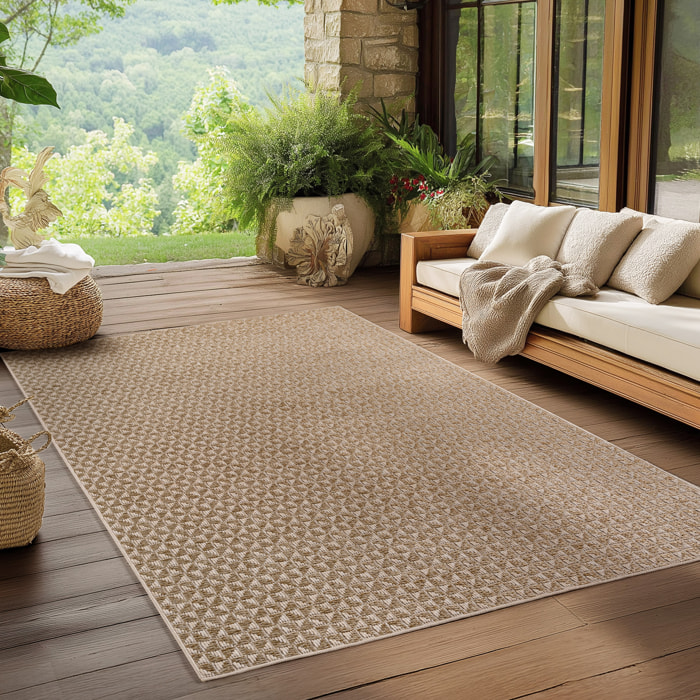 NEREA - Tapis intérieur/extérieur beige, design moderne