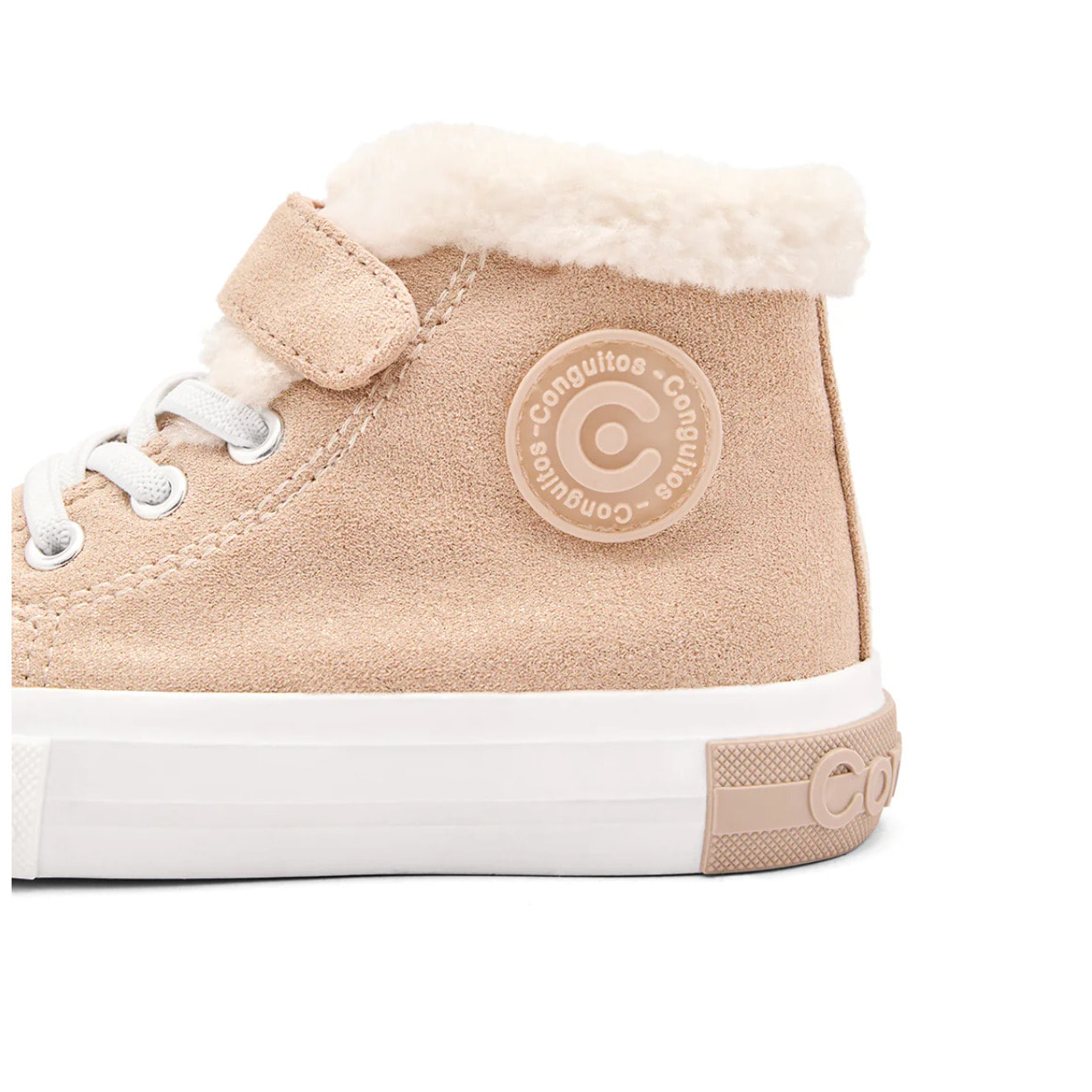 Sneakers alte da bambina con fodera in pelliccia