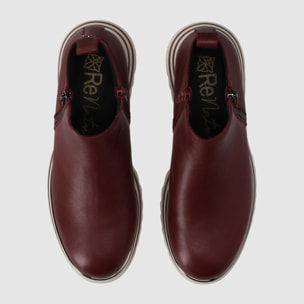 Botines de Piel - Burdeos - Tacón: 5 cm