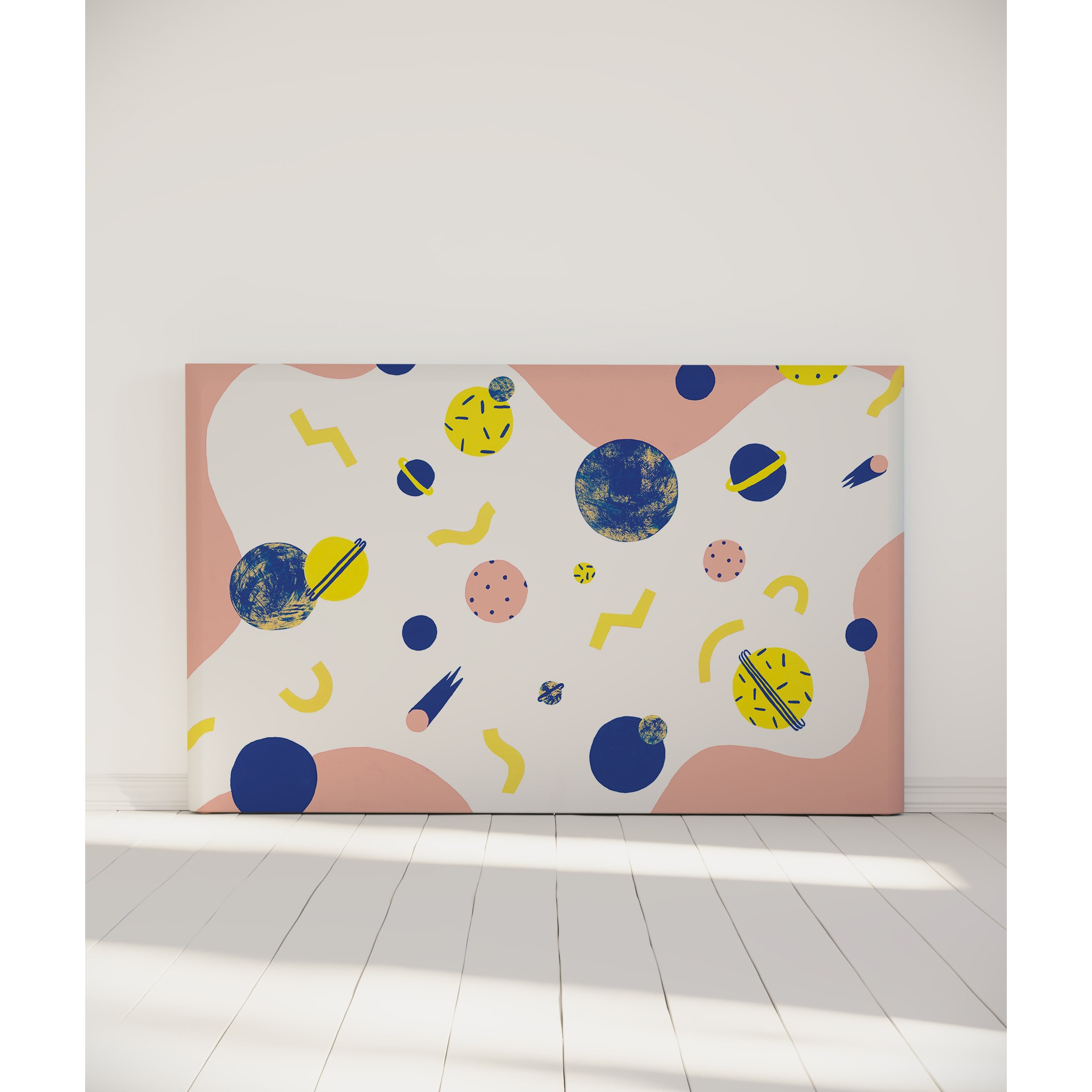 Tête de lit Voyage cosmique | Coloris Rose pâle | Largeur au choix