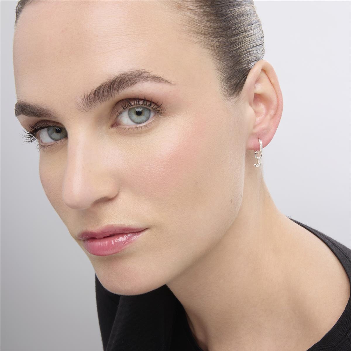 Pendientes acabado plata y Circonita Brillante