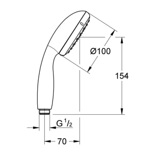 GROHE Vitalio Go 100 Douchette 1 jet Chromé 26195000