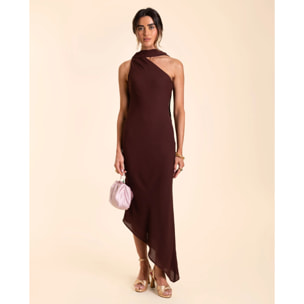 Vestido asimétrico con fular