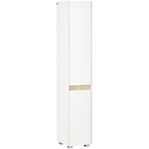 Armario Alto de Baño de 5 Niveles con Estantes Ajustables 30x33x165 cm Blanco