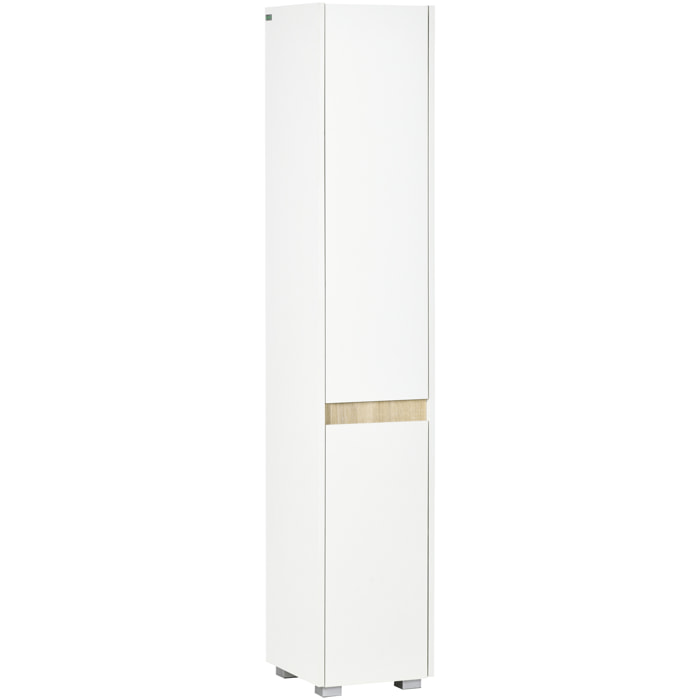 Armario Alto de Baño de 5 Niveles con Estantes Ajustables 30x33x165 cm Blanco