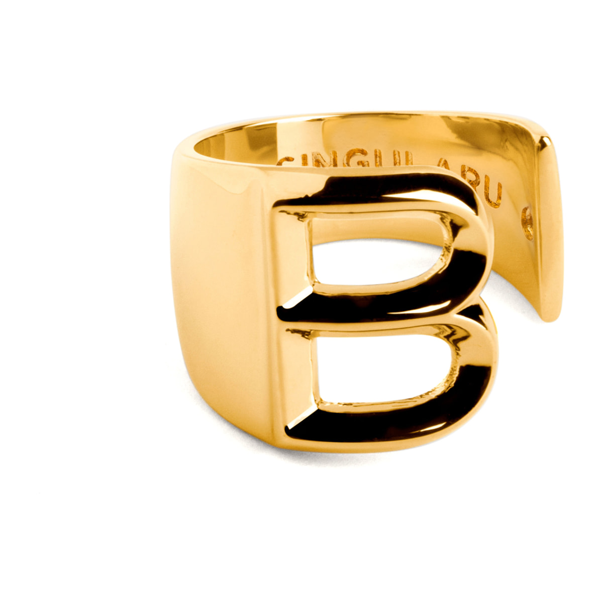 Anillo Personalizado Letter Signet Baño Oro