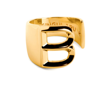 Anillo Personalizado Letter Signet Baño Oro