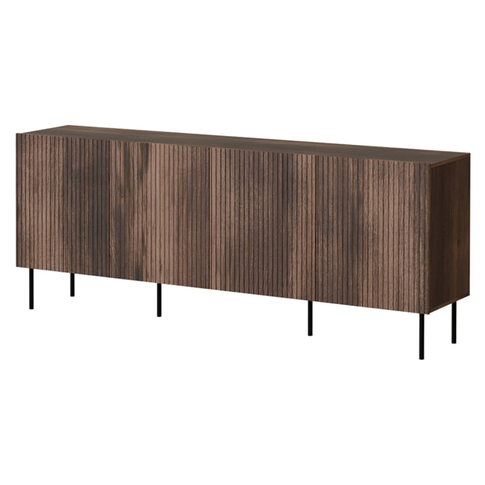 Franco - buffet bas - effet bois - 4 portes - 200 cm - Bois