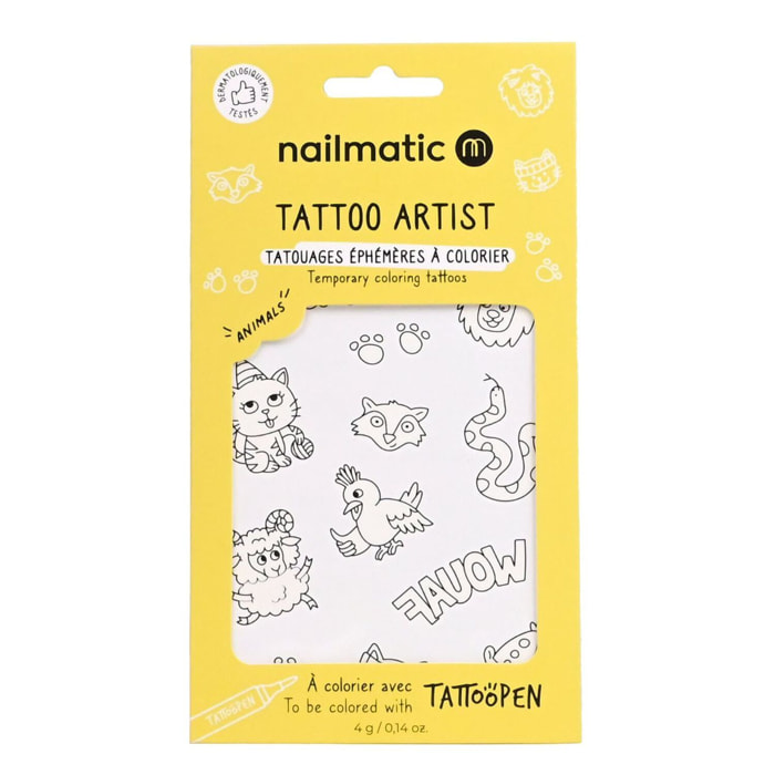 Tattoo Artist - Animals - Planche de Tatouage à Colorier