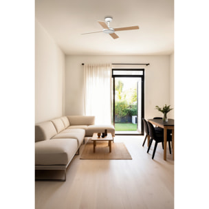 MALLORCA L Ventilateur de plafond blanc/érable TUYA