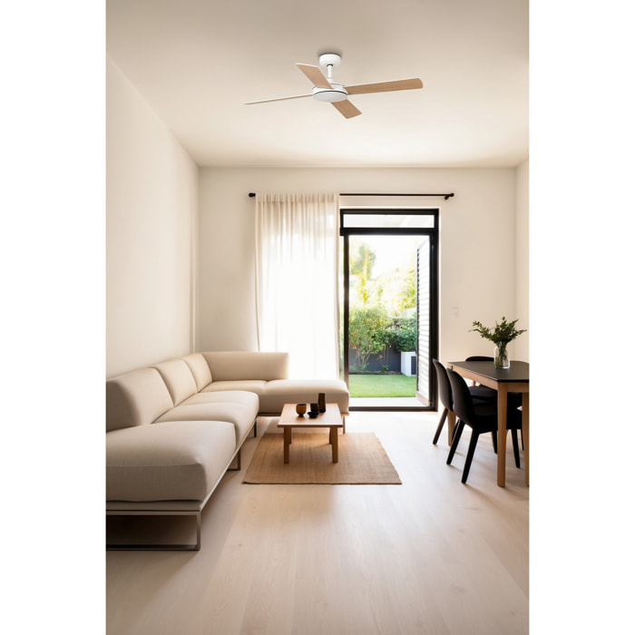 MALLORCA L Ventilateur de plafond blanc/érable TUYA