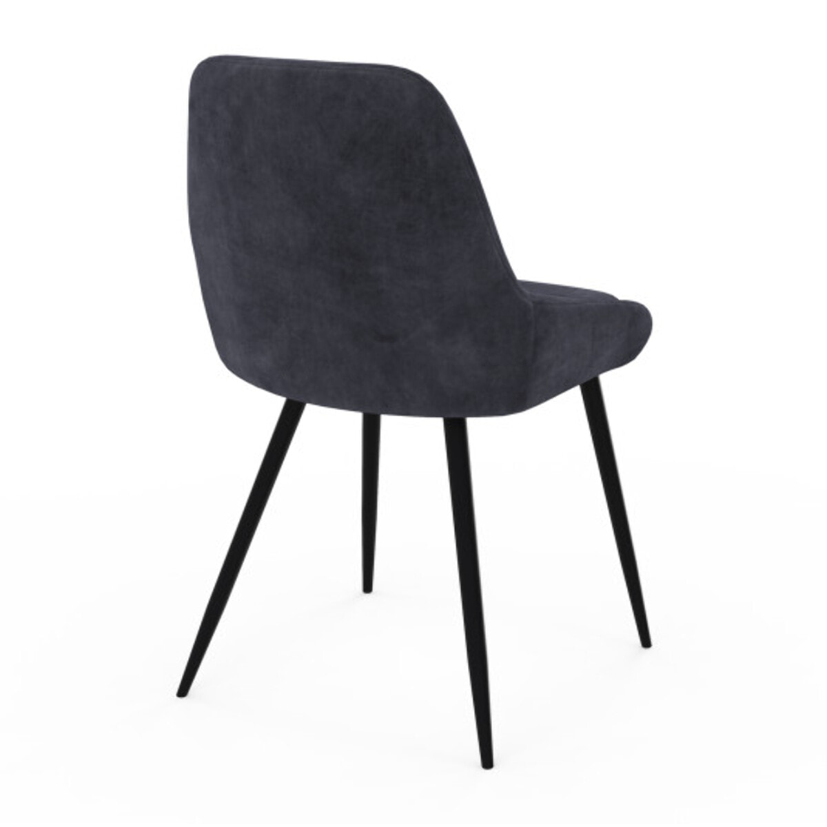 Chaises Olivia en velours et pieds métal - Gris anthracite