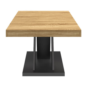 Table basse Alexia pieds croisés bois et noir