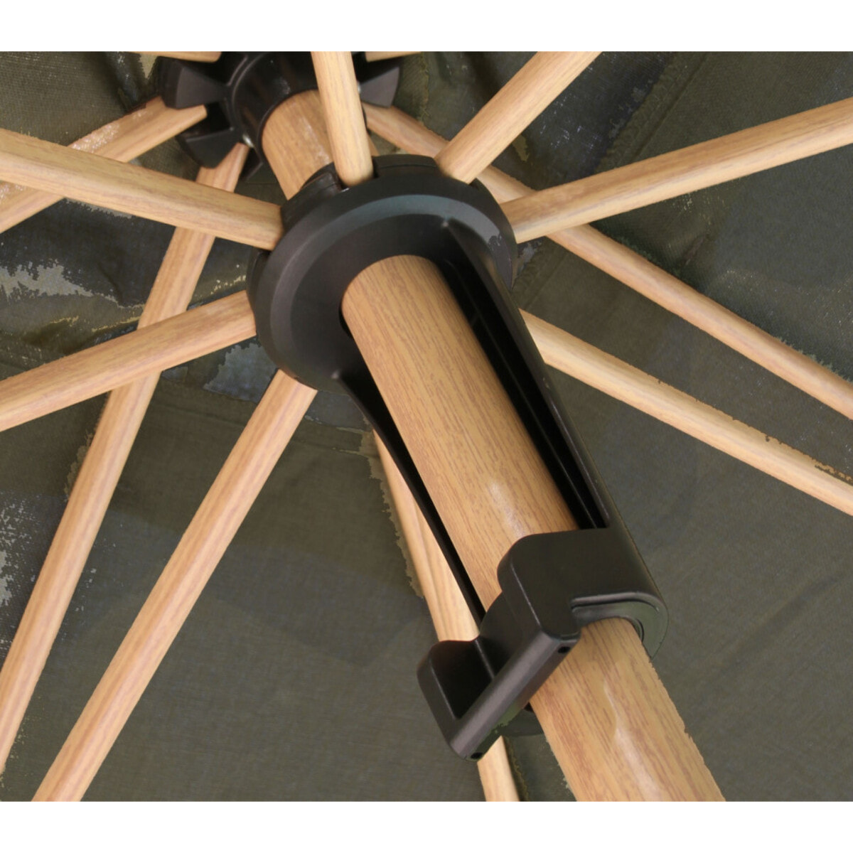 Parasol droit Ø2,4m - effet bois - gris anthracite - RUBIS