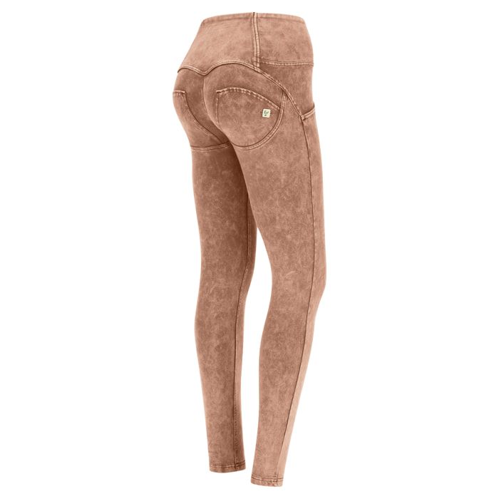 Pantaloni push up WR.UP® vita alta con bottoni bleached