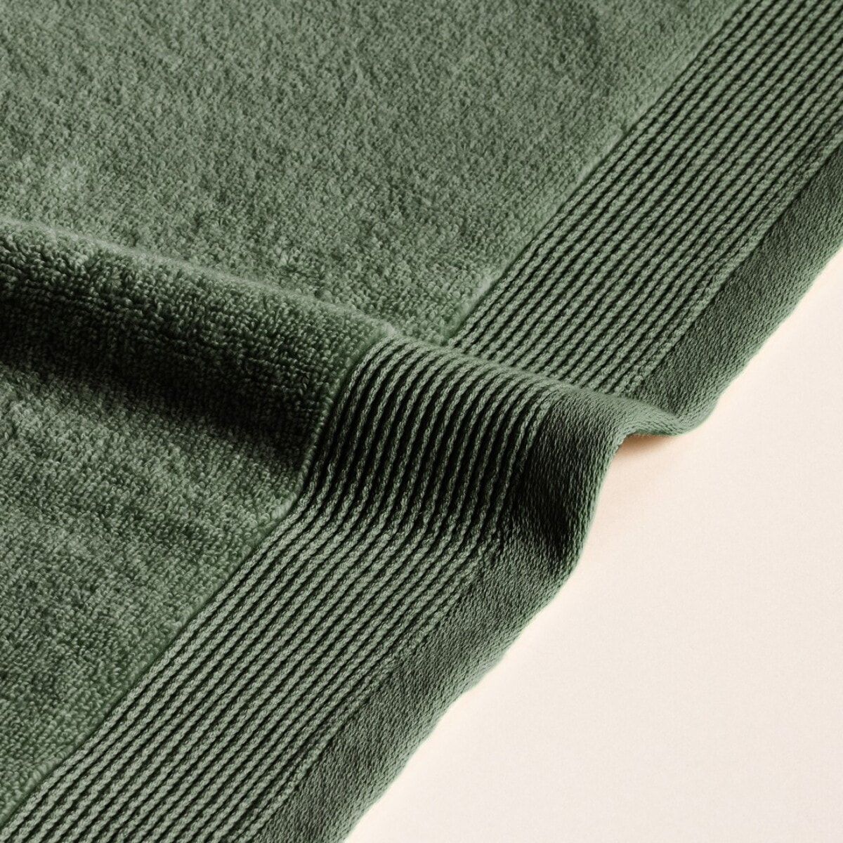 Lot de 4 serviettes Harmony Moka Cypres Bicolores - Zero Twist - 600 grammes