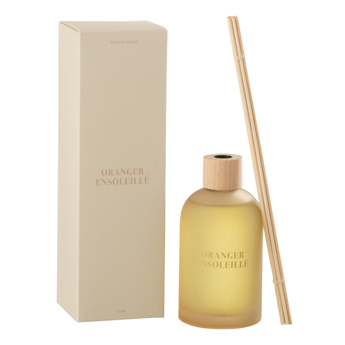 J-Line Bâtonnets parfumés Accords Essentiels - Oranger Ensoleillé - jaune - 250ml