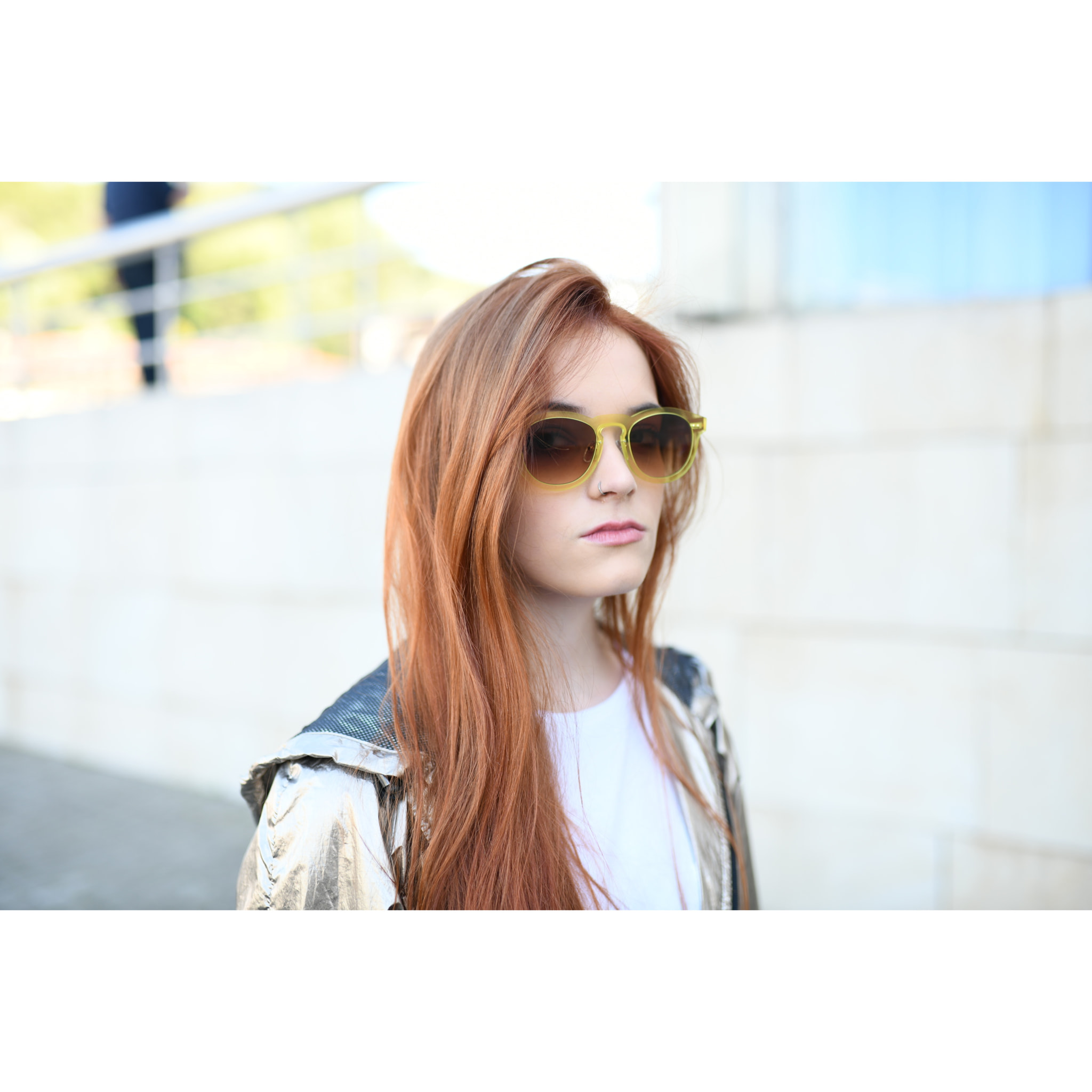 Gafas de sol OCEAN IBIZA - Trans / Marrón degradado con montura amarilla transparente y patillas metálicas doradas