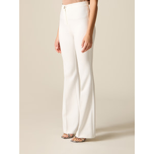 Oltre - Pantaloni flare a vita alta - Bianco