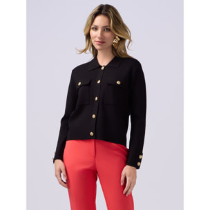 Oltre - Chaqueta de punto con botones heráldicos. - Negro