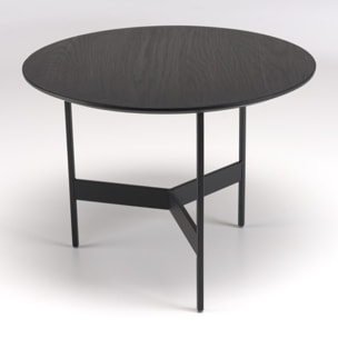 DALY - Table basse ronde noire 50x50cm piètement métal