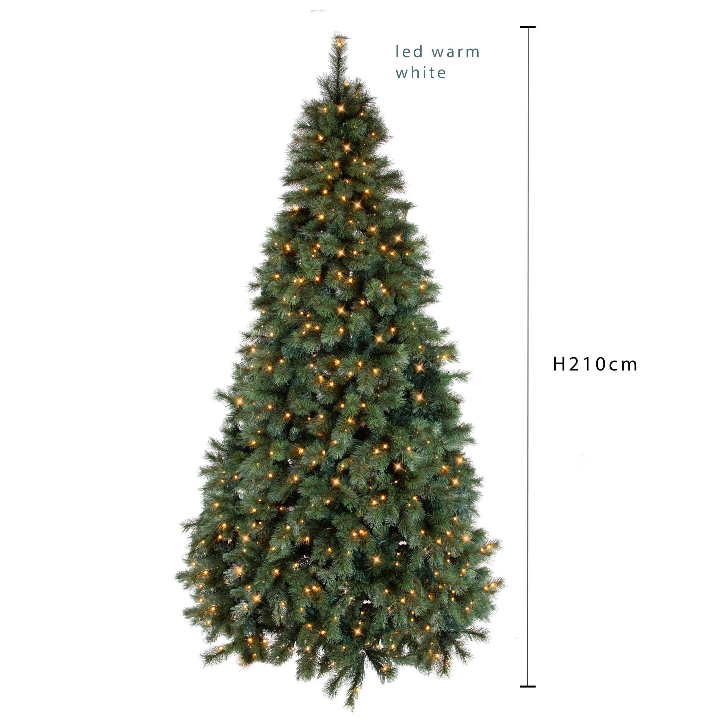 Albero Colorado con 500 Led 1248 tips PVC - Pezzi 1 - Verde - 140XH210X100cm - Bianchi Dino