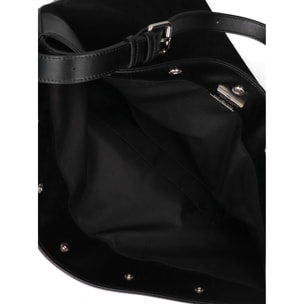 Borsa a spalla da donna Made in Italy - Modello Ardenza Pro - Pelle e Cotone - 33.0 x 35.0 x 20.0 cm