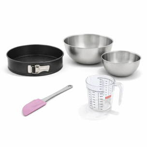 Set pâtisserie avec moule à manqué, 2 bols à mixer, verre mesureur et spatule Zenker