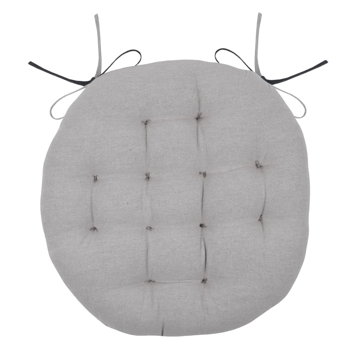 Galette de chaise ronde et bicolore - Gris anthracite