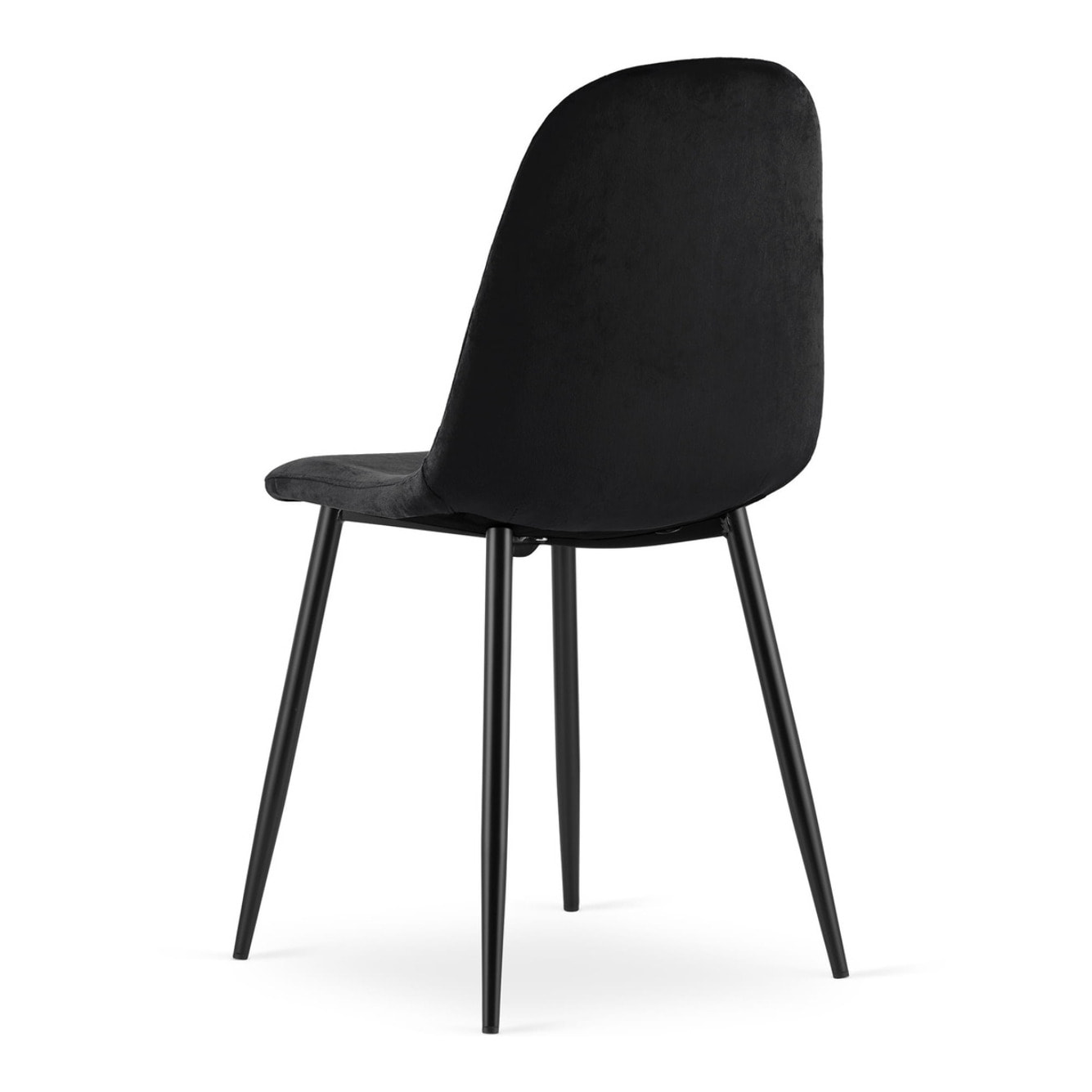 Set di 3 Sedie Asti in Velluto Nero e Metallo