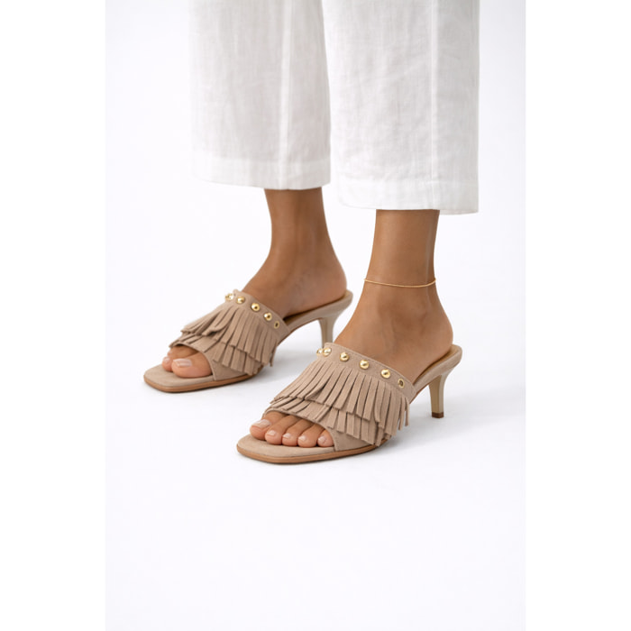 Sandali frange - tacco 7,0 cm