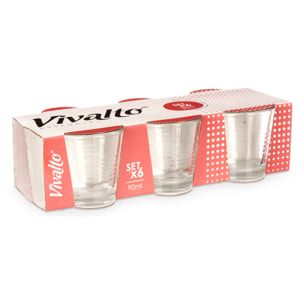 SET 6 VASOS cristal CAFE 90ML