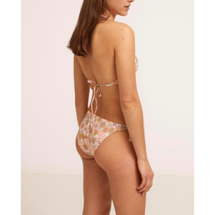 Top de bikini halter con estampado de flores