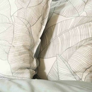 Parure housse de couette imprimé 100% coton - pampelune - bleu
