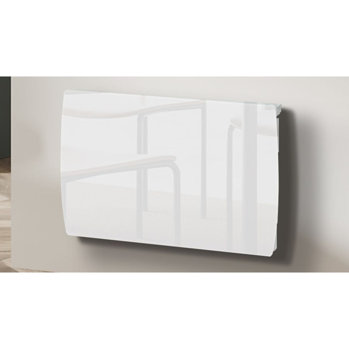 Radiateur inertie Ceramique en VERRE BLANC 1000w