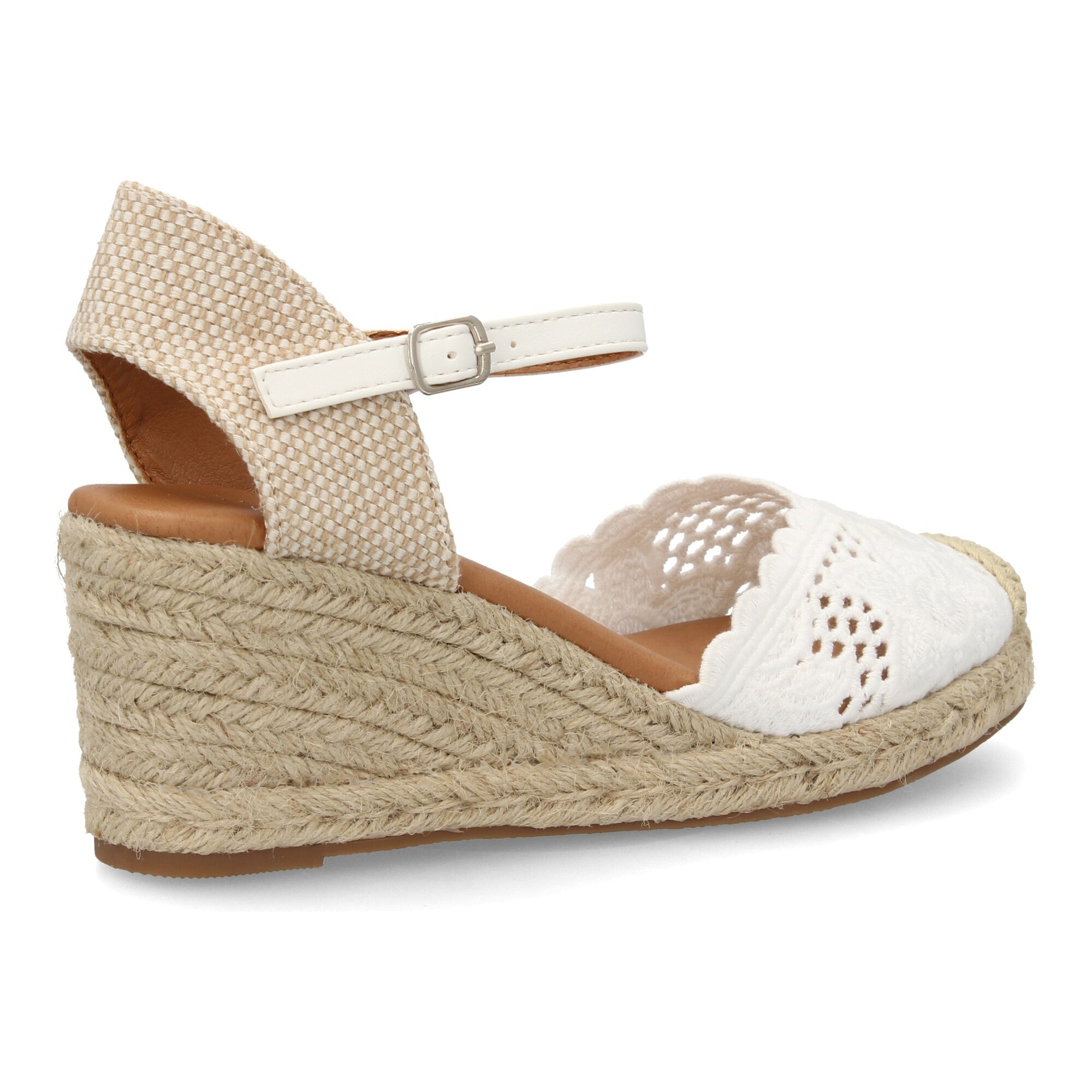 Alpargata cuña con calados altura media