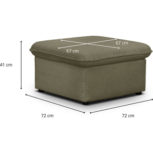 Pouf coffre de rangement en velours côtelé - BAYA